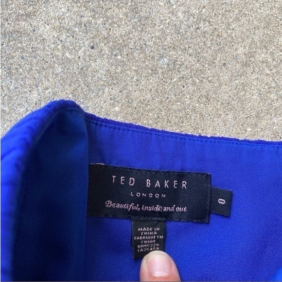 Ted Baker Silk Strapless Maxi Gown Womens Blue 0 - Picture 3 of 9